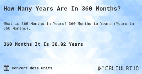 Convert 360 Months into Years: Surprising Findings Revealed