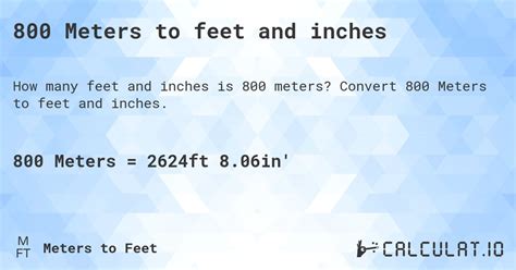 Convert 800 Meters to Feet Instantly: Easy and Accurate Conversion Guide