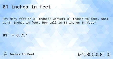 81 Inches to Feet Conversion: Quick Insight!