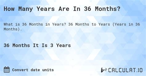 Convert 36 Months to Years: Quick Insight
