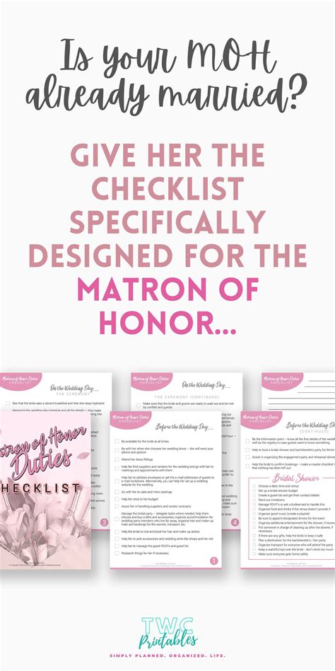 Ultimate Matron of Honour Checklist Revealed