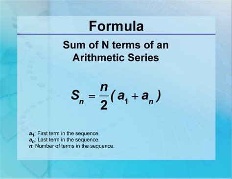 Sum for Arithmetic Series: Quick Math Formulas